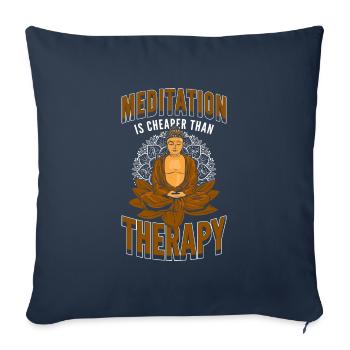 Yoga Frieden Meditieren Achtsamkeit - Sofakissenbezug 45 x 45 cm - Navy - Vorne