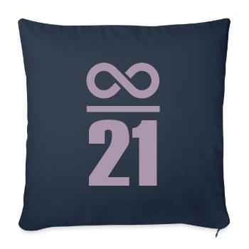 Infinite by 21 million Bitcoin - Sofa pillowcase 17,3'' x 17,3'' (45 x 45 cm) - navy - Front