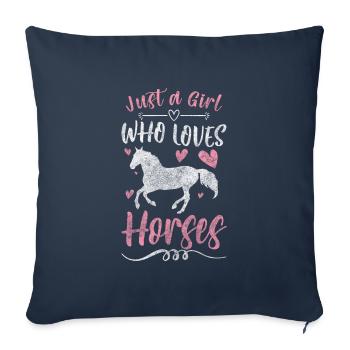 Chevaux Sports Western Équitation de compétition Équitation - Housse de coussin décorative 45 x 45 cm - bleu marine - Devant