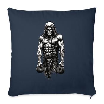 Powerful Bodybuilder Skeleton Training Design - Sofa pillowcase 17,3'' x 17,3'' (45 x 45 cm) - navy - Front