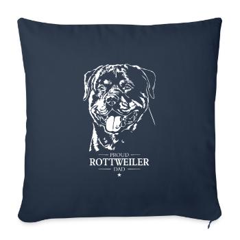 Rottweiler Papa Chien Chien Rottie Wilsigns - Housse de coussin décorative 45 x 45 cm - bleu marine - Devant