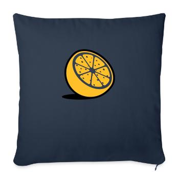 Une orange - Housse de coussin décorative 45 x 45 cm - bleu marine - Devant