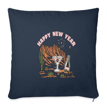 Bonne année Nouvel An Nouvel An Noël - Housse de coussin décorative 45 x 45 cm - bleu marine - Devant