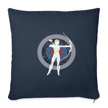 Archer Shooting Sports Sports Shooters Cadeau - Housse de coussin décorative 45 x 45 cm - bleu marine - Devant