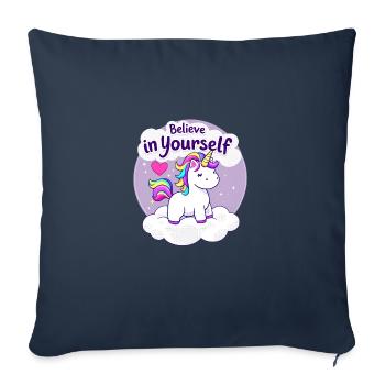 Believe In Yourself Unicorn Fantasy Art for - Sofa pillowcase 17,3'' x 17,3'' (45 x 45 cm) - navy - Front