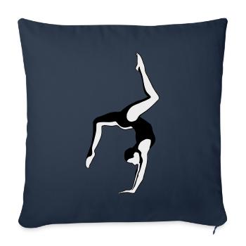 Gymnastique, Gymnaste - Gymnastique féminine et féminine - Housse de coussin décorative 45 x 45 cm - bleu marine - Devant
