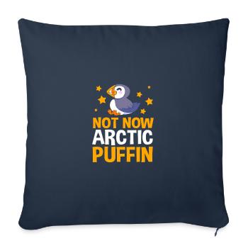 Macareux Papageientaucher - Housse de coussin décorative 45 x 45 cm - bleu marine - Devant