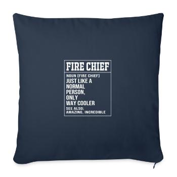 Enfant pompier - Housse de coussin décorative 45 x 45 cm - bleu marine - Devant