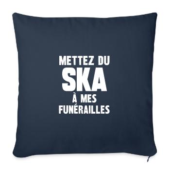 mettez du ska à mes funérailles - Housse de coussin décorative 45 x 45 cm - bleu marine - Devant