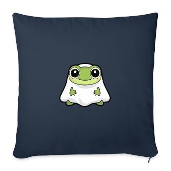 grenouille Halloween drôle fantôme - Housse de coussin décorative 45 x 45 cm - bleu marine - Devant