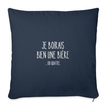 je boirais bien une bière - Housse de coussin décorative 45 x 45 cm - bleu marine - Devant