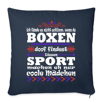 Boxen Mädchensport Hobby Geschenk Boxhandschuhe - Sofakissenbezug 45 x 45 cm - Navy - Vorne