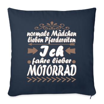 Biker Braut Motorrad Frauen Fahren Geschenkidee - Sofakissenbezug 45 x 45 cm - Navy - Vorne