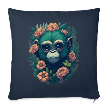 Monkey flower - Sofakissenbezug 45 x 45 cm - Navy - Vorne