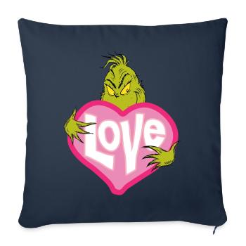 Der Grinch Mit Love-Schild - Sofakissenbezug 45 x 45 cm - Navy - Vorne