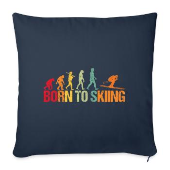 Evolution of Skiing - Sofa pillowcase 17,3'' x 17,3'' (45 x 45 cm) - navy - Front