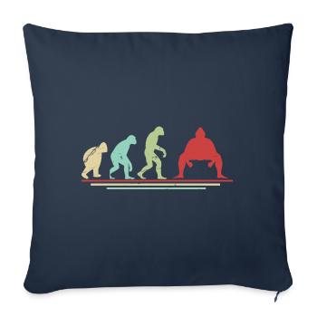 Évolution du sumo - Housse de coussin décorative 45 x 45 cm - bleu marine - Devant