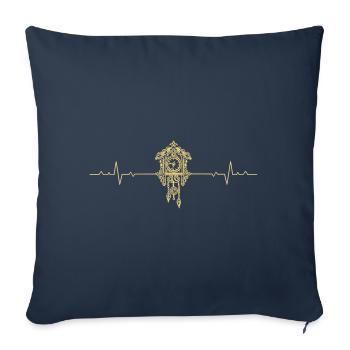 Horloge coucou - Housse de coussin décorative 45 x 45 cm - bleu marine - Devant