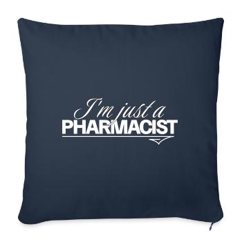 Job Design T-shirt Pharmacien - Housse de coussin décorative 45 x 45 cm - bleu marine - Devant