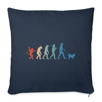Icelandic Dog Evolution Retro Vintage - Sofa pillowcase 17,3'' x 17,3'' (45 x 45 cm) - navy - Front