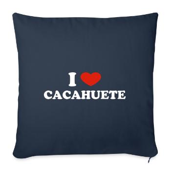 I Love Cacahuète - Housse de coussin décorative 45 x 45 cm - bleu marine - Devant