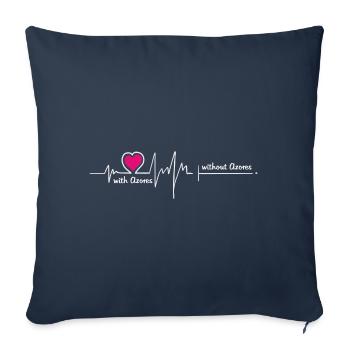 Azores Azoren Portugal Herz Herzlinie Heartbeat - Sofakissenbezug 45 x 45 cm - Navy - Vorne