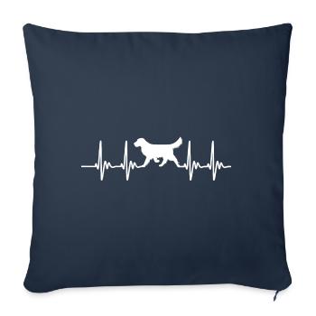 Dog golden retriever heartbeat - Sofa pillowcase 17,3'' x 17,3'' (45 x 45 cm) - navy - Front