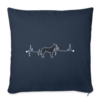 Berger allemand noir Art Coup de cœur - Housse de coussin décorative 45 x 45 cm - bleu marine - Devant