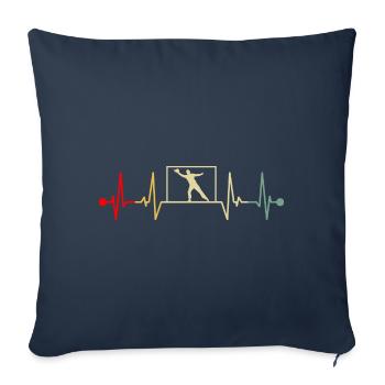 Gardien de handball Gardien gardien de but Heartbeat Retro - Housse de coussin décorative 45 x 45 cm - bleu marine - Devant