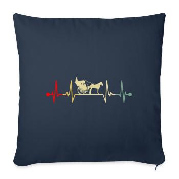 Horse-drawn carriage Horse coachman Carriage driver heart - Sofa pillowcase 17,3'' x 17,3'' (45 x 45 cm) - navy - Front