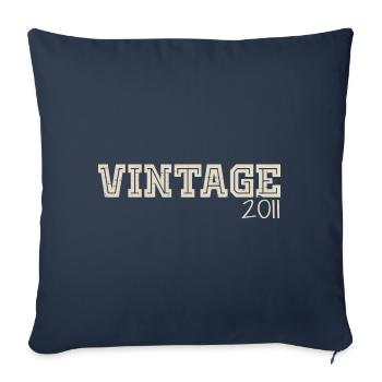 Vintage 2011 Original 2011 Rétro 2011 Cadeau 2011 - Housse de coussin décorative 45 x 45 cm - bleu marine - Devant