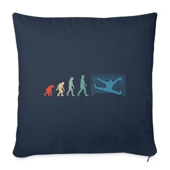 Gardien de handball Gardien gardien de but Evolution Rétro - Housse de coussin décorative 45 x 45 cm - bleu marine - Devant