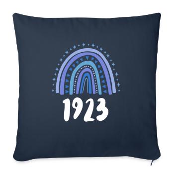 Blue Rainbow Année de naissance née en 1923 - Housse de coussin décorative 45 x 45 cm - bleu marine - Devant