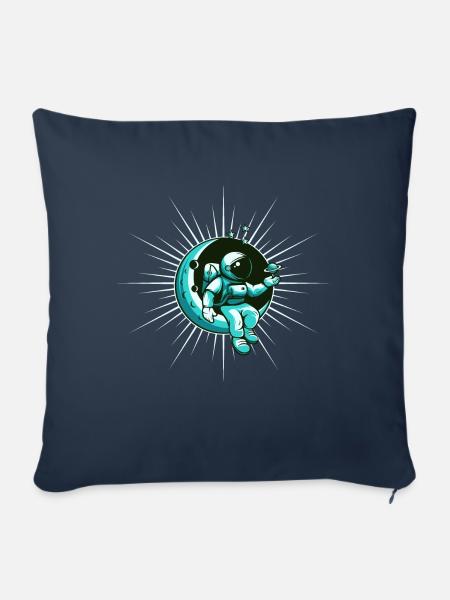 Spaceman sitting on the Moon - Sofakissenbezug 45 x 45 cm - Navy