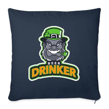 Beer Drinker - Sofa pillowcase 17,3'' x 17,3'' (45 x 45 cm) - navy - Front