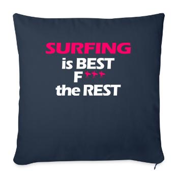 Le surf est la meilleure surfergirl - Housse de coussin décorative 45 x 45 cm - bleu marine - Devant