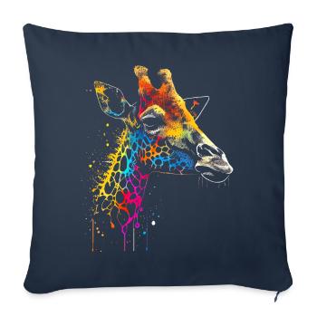 Illustration colorée Giraffe Graffiti Airbrush - Housse de coussin décorative 45 x 45 cm - bleu marine - Devant