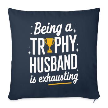 Mari, Conjoint, Famille, Mariage - Housse de coussin décorative 45 x 45 cm - bleu marine - Devant