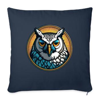 Sagesse Wise Owl - Housse de coussin décorative 45 x 45 cm - bleu marine - Devant