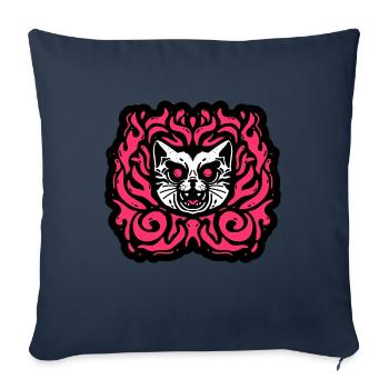 Dämonen-Katze - Sofakissenbezug 45 x 45 cm - Navy - Vorne