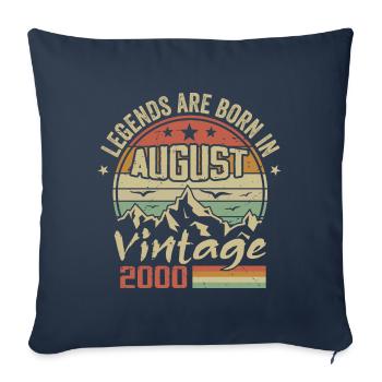 Août 2000 Anniversaire 2000 - Légendes Août 2000 - Housse de coussin décorative 45 x 45 cm - bleu marine - Devant