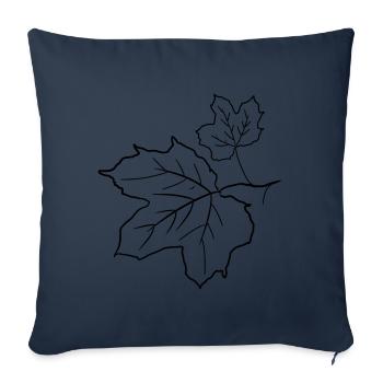 Feuille d’érable / feuilles d’érable, dessin décoratif. - Housse de coussin décorative 45 x 45 cm - bleu marine - Devant