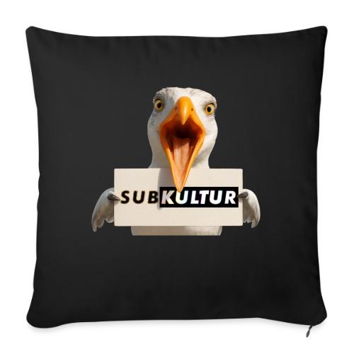 SUBKULTUR Möwe mit Schild - Sofakissenbezug 45 x 45 cm