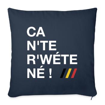 Ca n'te r'wéte né ! - Ca ne te regarde pas ! - Housse de coussin décorative 45 x 45 cm - bleu marine - Devant