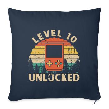 Level 10 Unlocked - Sofa pillowcase 17,3'' x 17,3'' (45 x 45 cm) - navy - Front