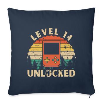 Level 14 Unlocked - Sofa pillowcase 17,3'' x 17,3'' (45 x 45 cm) - navy - Front