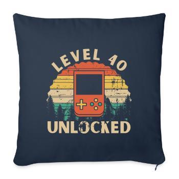 Level 40 Unlocked - Sofa pillowcase 17,3'' x 17,3'' (45 x 45 cm) - navy - Front