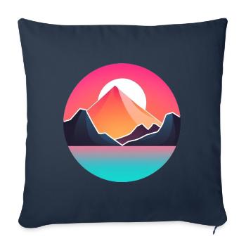 Mountain Landscape Geometric Art - Sofa pillowcase 17,3'' x 17,3'' (45 x 45 cm) - navy - Front