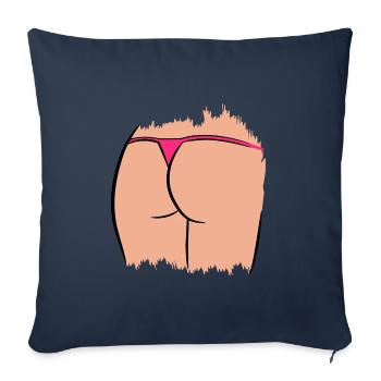 Woman ass funny with thong - Sofa pillowcase 17,3'' x 17,3'' (45 x 45 cm) - navy - Front