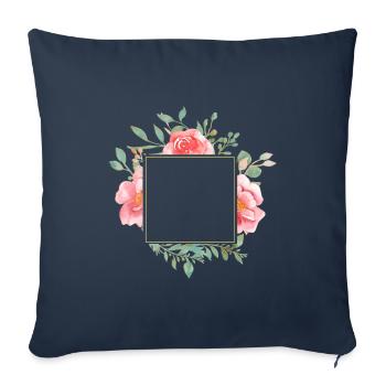 Personalisierbar Bouquet eckig - Sofakissenbezug 45 x 45 cm - Navy - Vorne